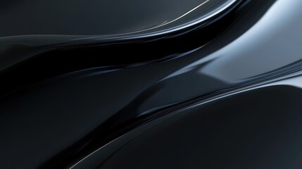 Obraz premium A smooth, flowing abstract design with a glossy black surface.
