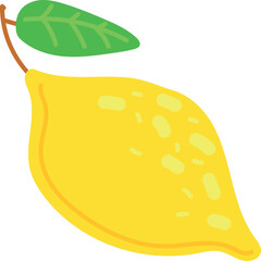 Lemon color icon. Fresh citrus. Sour fruit