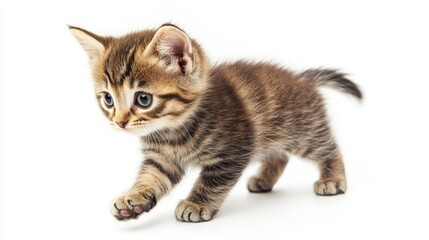 Playful Kitten, Isolated On White Background, Suitable For Pet Products And Advertising . Generative ai