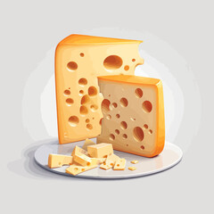 Mozarela Cheese Cartoon Design Very Delicious