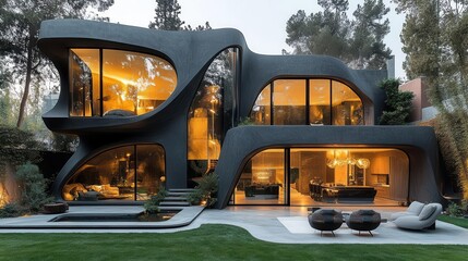 avantgarde architectural marvel unconventional home design featuring bold geometric shapes mixed materials and seamless indooroutdoor flow