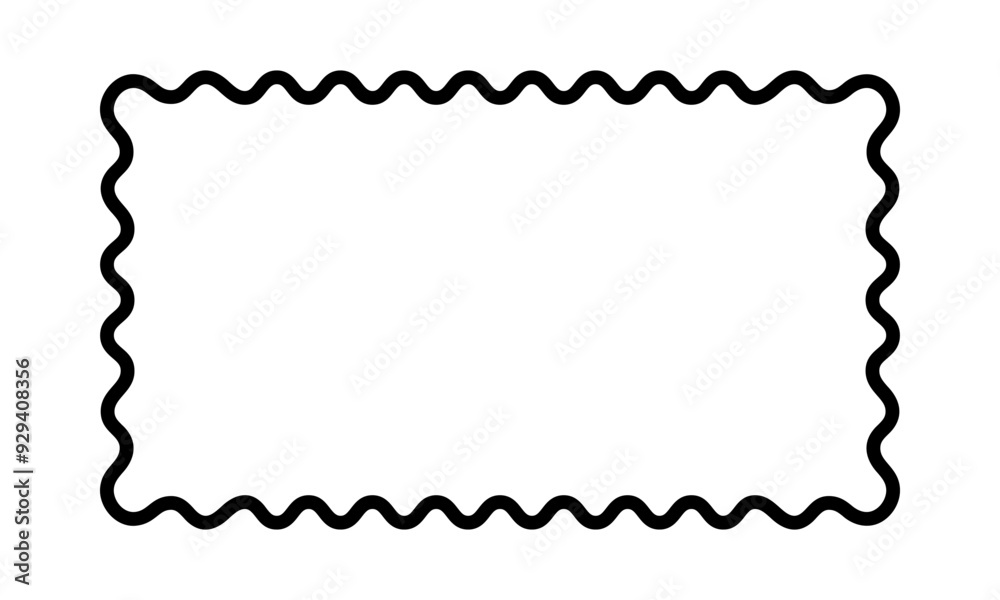 Poster blank rectangular frame with scalloped edges. rectangle shape with frilly borders. mirror, picture o