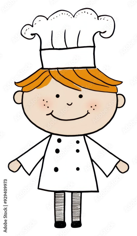 Sticker png chef drawing cartoon sketch.