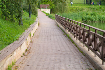 beautiful lake fence scenic nature forest road wooden tranquil beauty peaceful landscape