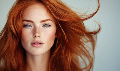 Naklejka premium Young Stunning Top Model with Glossy Long Blonde Hair: Hair Salon Banner