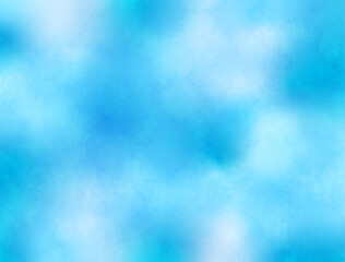 グラデーションを水彩風に加工した抽象的な青色の背景イラスト