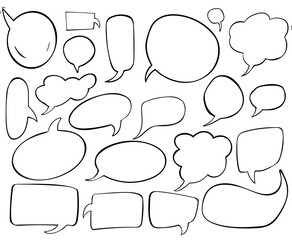 Speech bubble. hand drawing. 