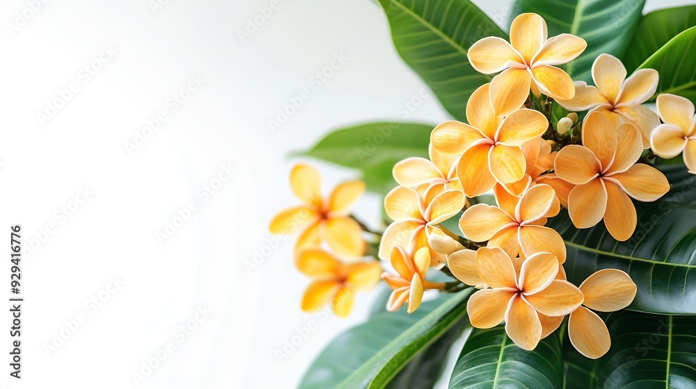 Poster tropical plant flower bush shrub tree isolated on white background with clipping path : generative a