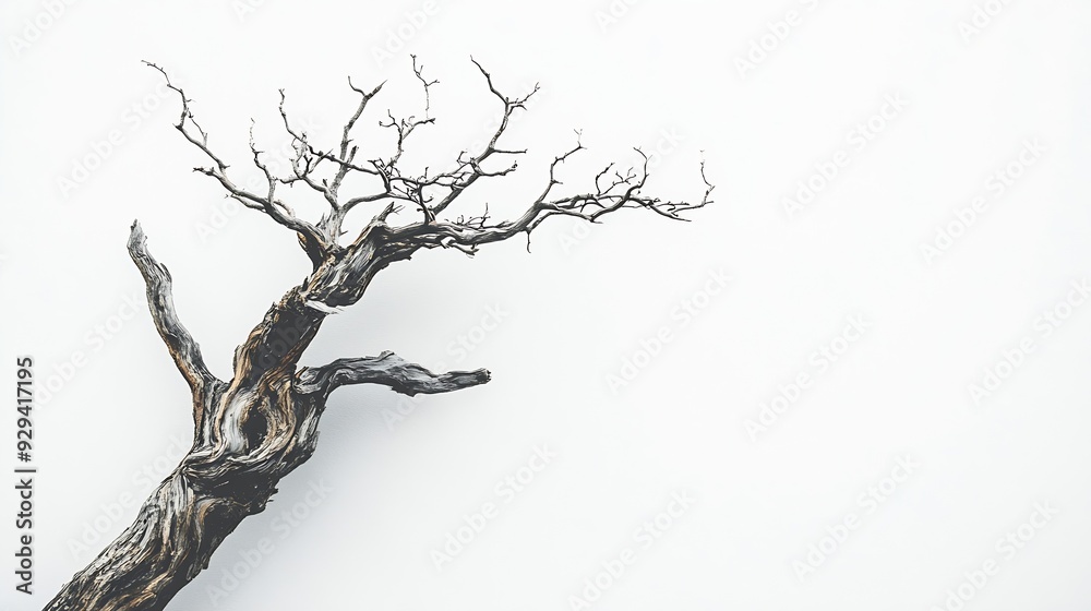 Poster dead tree isolated on white background : Generative AI