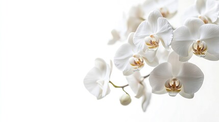 Obraz premium Beautiful white orchid flower isolated on white background : Generative AI
