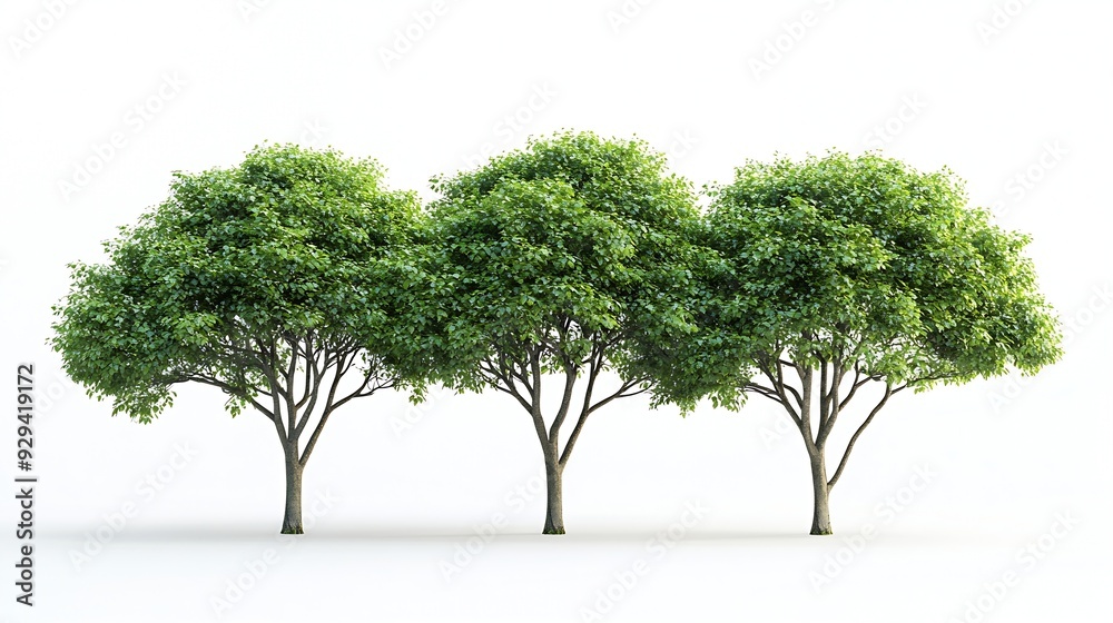 Poster trees isolated on white background tropical trees isolated used for design advertising and architect