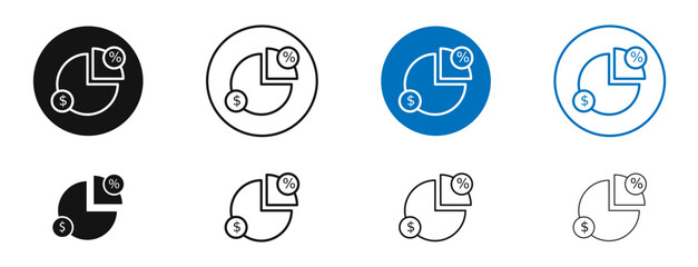 Margin vector icon in black and blue colors