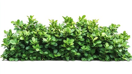 Obraz premium Tropical plant fence bush green shrub tree isolated on white background with clipping path : Generative AI