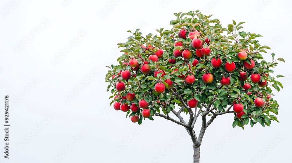 Poster apple tree isolated on white background : generative ai