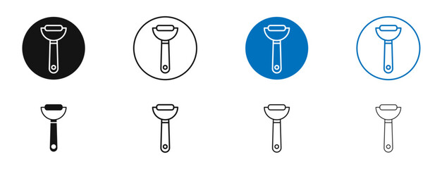 Peeler vector icon in black and blue colors