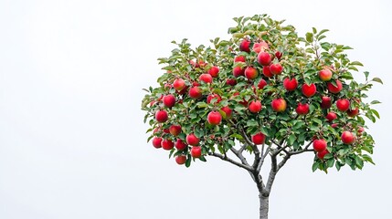 Fototapeta premium Apple tree isolated on white background : Generative AI