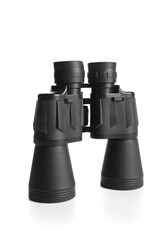 Modern binoculars on white background