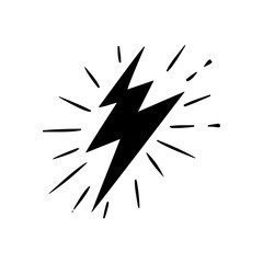 Obraz premium Lightning icon. lightning glyph. thunder icon. electricity icon. flash icon