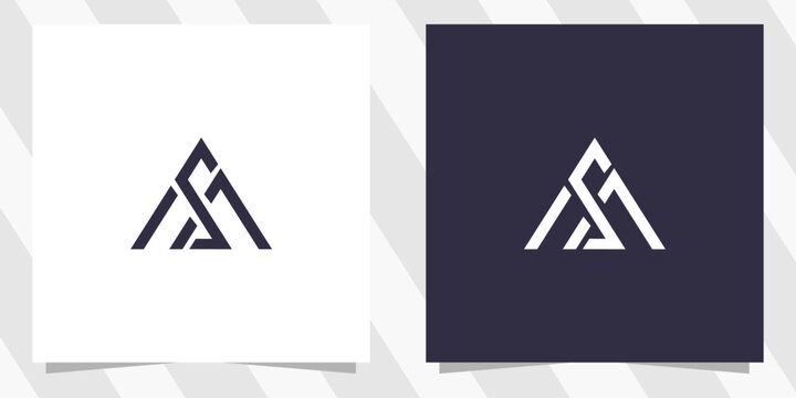 letter ms sm logo design vector