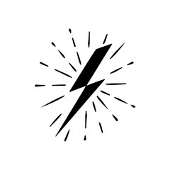 Lightning icon. lightning glyph. thunder icon. electricity icon. flash icon