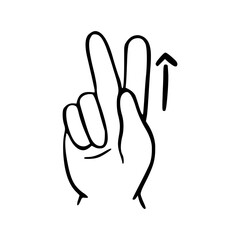 Finger gesture icon. Hand gesture icon. fingers language outline