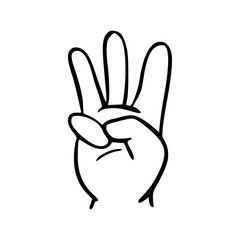 Obraz premium Finger gesture icon. Hand gesture icon. fingers language outline