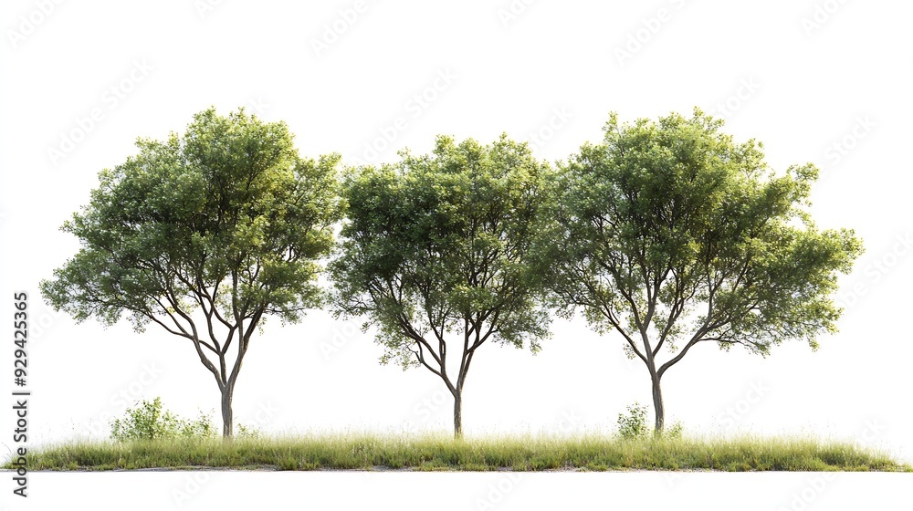 Aufkleber Trees isolated on white background isolated used for design advertising and architecture : Generative AI