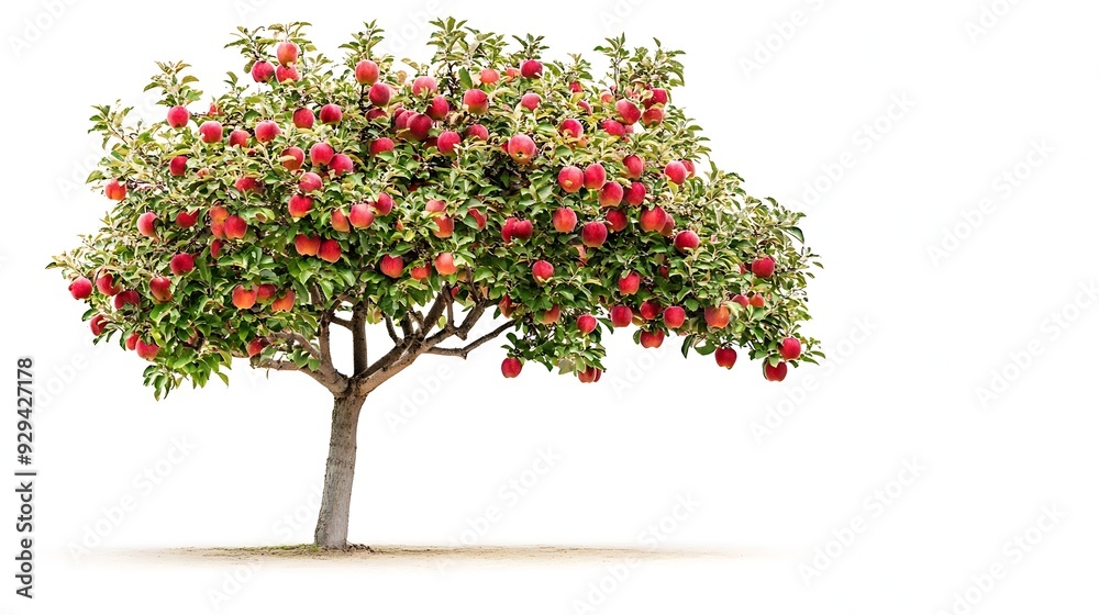 Poster Apple tree isolated on white background : Generative AI