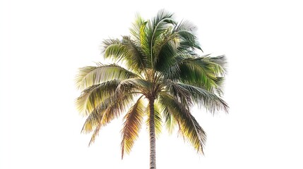 Coconut palm tree isolated on white background : Generative AI