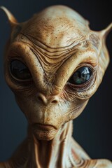 Obraz premium A detailed view of an extraterrestrial being's figurine, perfect for sci-fi themed projects or conceptual art