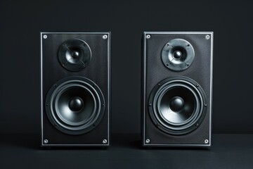 Fototapeta premium Pair of speakers sitting on a table