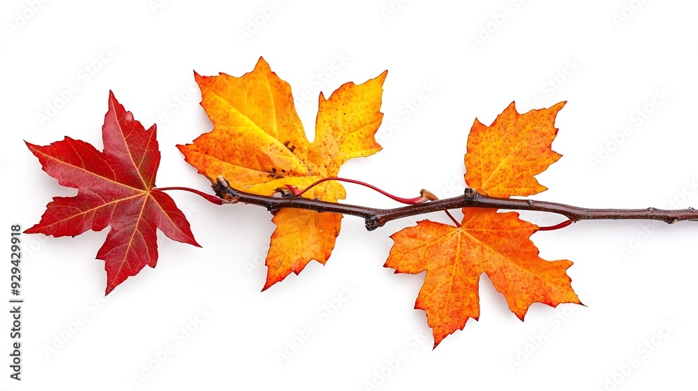 Aufkleber autumn background with yellow red brown maple leaves branch with colorful autumn foliage autumntime 
