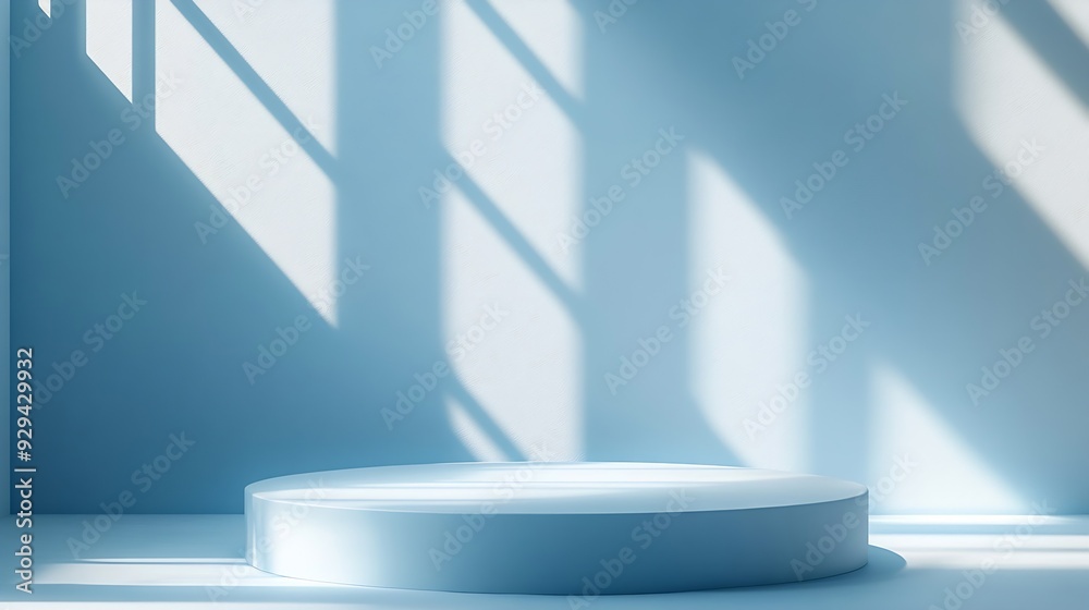 Fototapete light soft minimal background mockup for product presentation corner of room with shadows from diffe