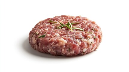 Minced meat pork beef forcemeat clipping path isolated on white background : Generative AI