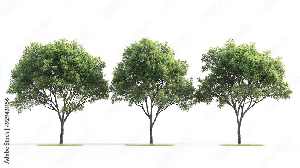 Aufkleber trees isolated on white background isolated used for design advertising and architecture : generativ