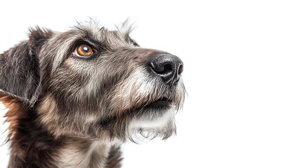Fototapeta premium Dog Irish Wolfhound breed isolated on a white background Closeup : Generative AI