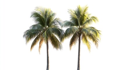 Obraz premium Palm trees in summer on white background with clipping path and alpha channel : Generative AI