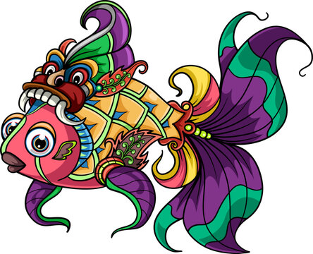 recommend clip art: Colorful fish zentangle arts isolated