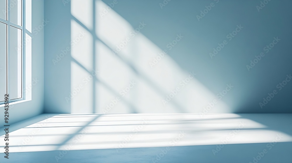 Wall mural light soft minimal background mockup for product presentation corner of room with shadows from diffe