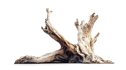 Ancient tree trunk Dead tree isolated on white background Barn tree Isolated root : Generative AI