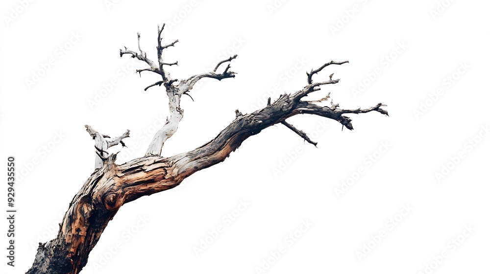 Poster dead tree isolated on white background : generative ai