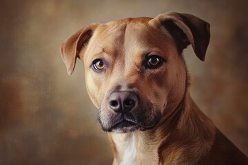 Fototapeta premium dog, pastel, soft tones, studio lighting, copy background, professional grading, advertising , ai