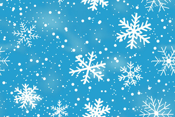 blue christmas background with snowflakes