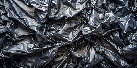 Obraz premium texture crumpled black plastic bag