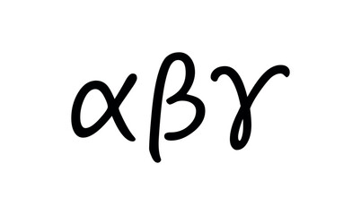 Alpha beta gamma letter icon symbol.