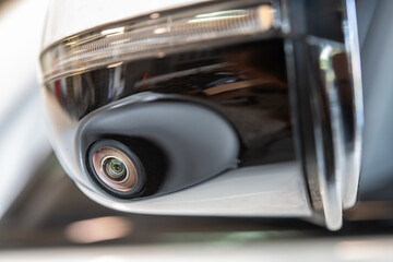 Close-up of a Car's Advanced Camera Technology: Enhancing Vehicle Safety and Performance