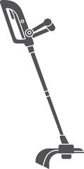 Lawn trimming device black icon. Garden equipment