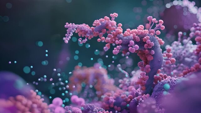 A magnified image of a hormone molecule approaching a hormone receptor ready to fit perfectly into its designated binding pocket.