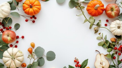 Fototapeta premium A colorful arrangement of fresh produce on a white table