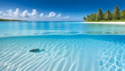 tropical beach with crystal water background 1